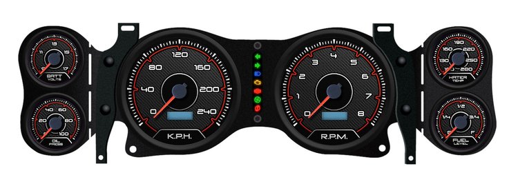 20670-01M CFR Redline Series Direct-Fit Gauge Kit, Chevy Camaro 70-78, Black