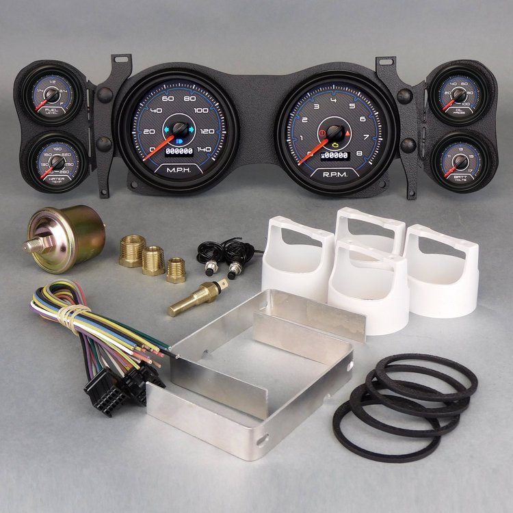 20670-05 CFR Redline Series Direct-Fit Gauge Kit, Chevy Camaro 70-78, Blue