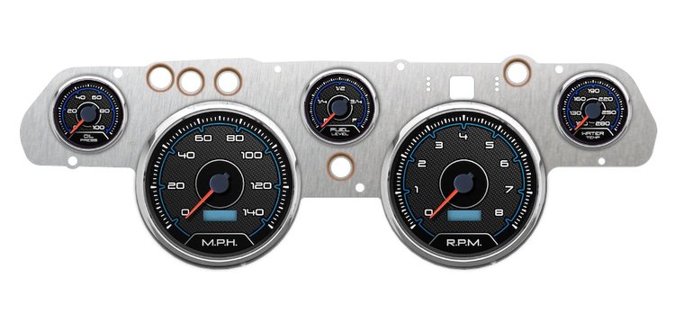 20705-05 CFR Redline Series Direct-Fit Gauge Kit, Ford Mustang 67-68, Blue