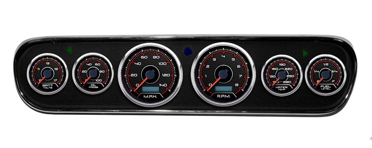 20706-01 CFR Redline Series Direct-Fit Gauge Kit, Ford Mustang 64-66, Black