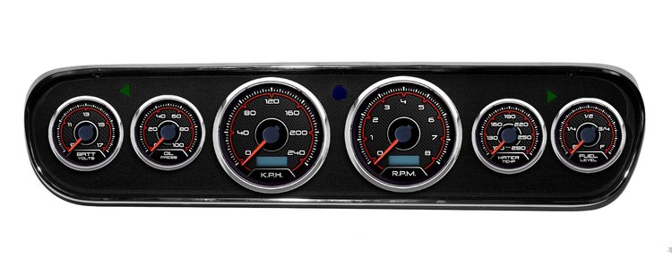 20706-01M CFR Redline Series Direct-Fit Gauge Kit, Ford Mustang 64-66, Black