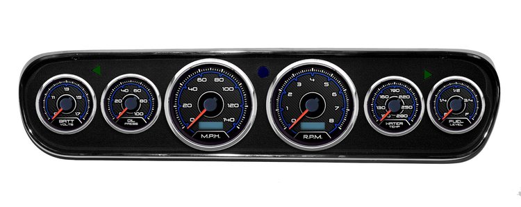 20706-05 CFR Blueline Series Direct-Fit Gauge Kit, Ford Mustang 64-66, Blue