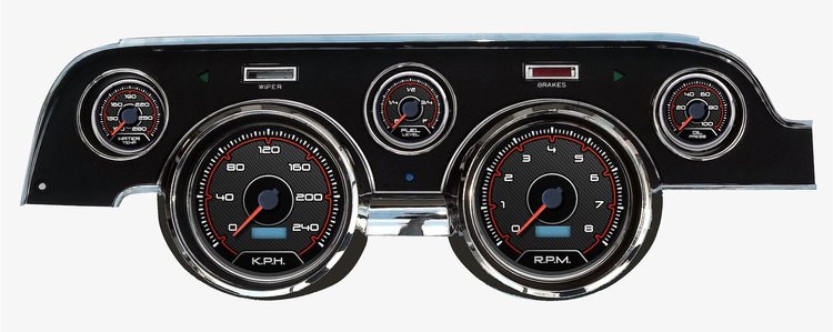 20707-01M CFR Redline Series Direct-Fit Gauge Kit, Ford Mustang 67-68, Black