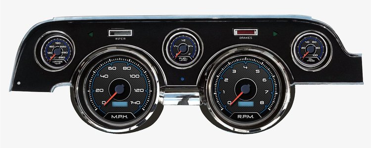 20707-05 CFR Redline Series Direct-Fit Gauge Kit, Ford Mustang 67-68, Blue