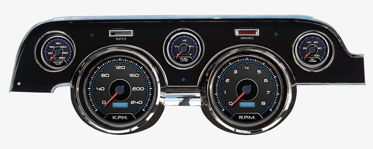 20707-05M CFR Redline Series Direct-Fit Gauge Kit, Ford Mustang 67-68, Blue