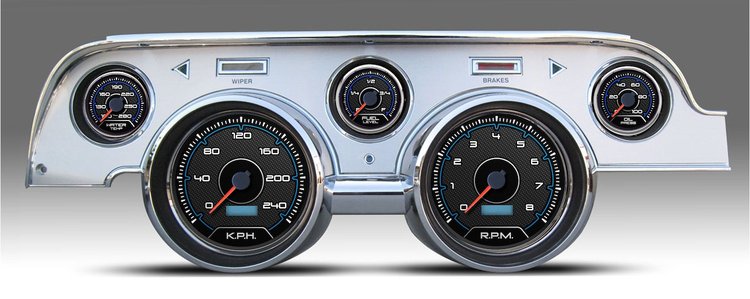 20727-05M CFR Redline Series Direct-Fit Gauge Kit, Ford Mustang 67-68, Blue