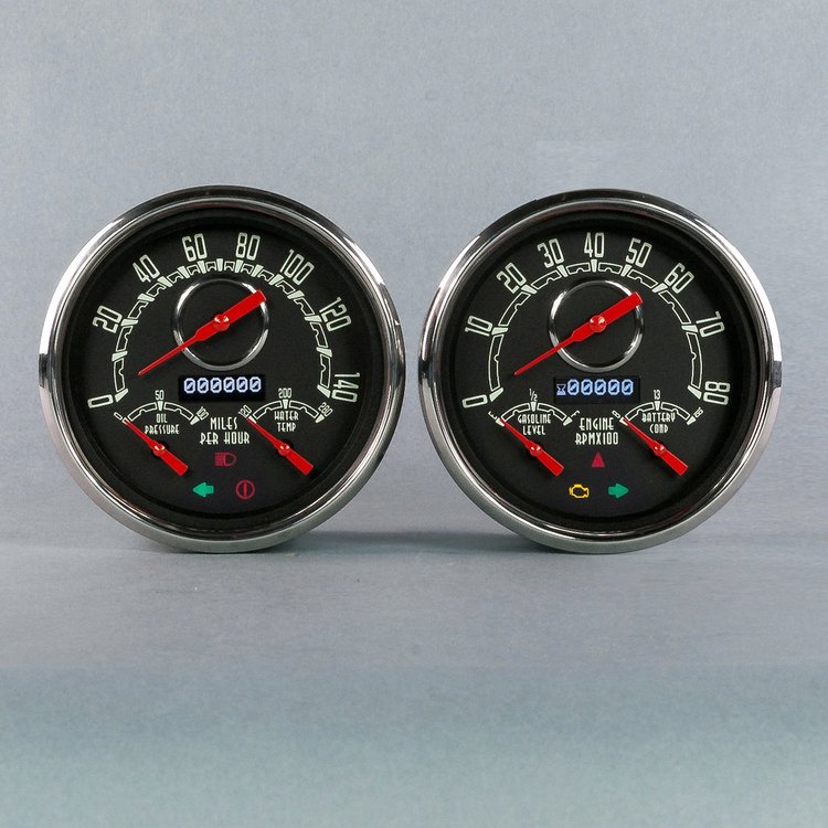 37257-01 Woodward Series 2-Gauge Kit, Black, 4-3/8 in.