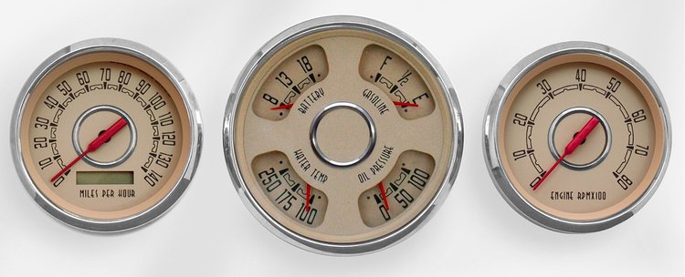 37334-02 Woodward Series 3-Gauge Kit, Beige
