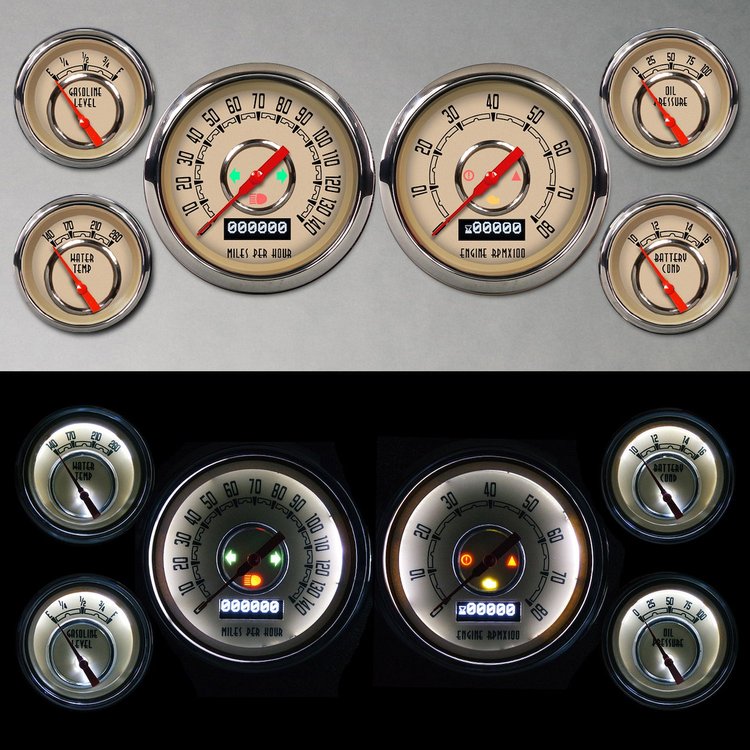 37604-92 Woodward Series 6-Gauge Kit, Beige, 3-7/16 in.
