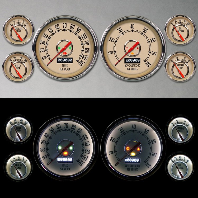 37659-92 Woodward Series 6-Gauge Kit, Beige, 4-3/8 in.