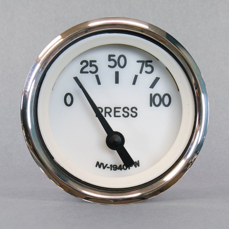 40126-93 1940 Series Oil Pressure Gauge, White, 2-1/16 in.