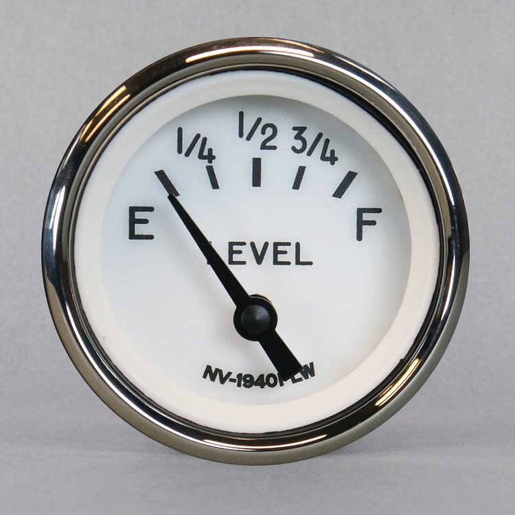 40128-93 1940 Series Fuel Level Gauge, White, 2-1/16 in.