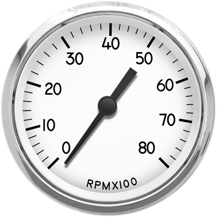 40141-03 1940 Series Programmable Tachometer, White, 3-3/8 in.