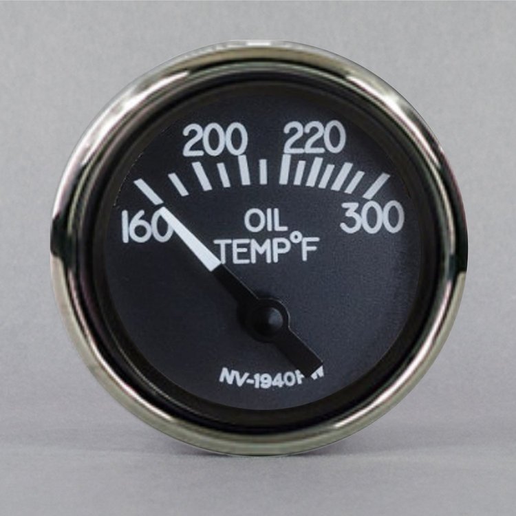 40193-91 1940 Series Oil Temperature Gauge, Black, 2-1/16 in.