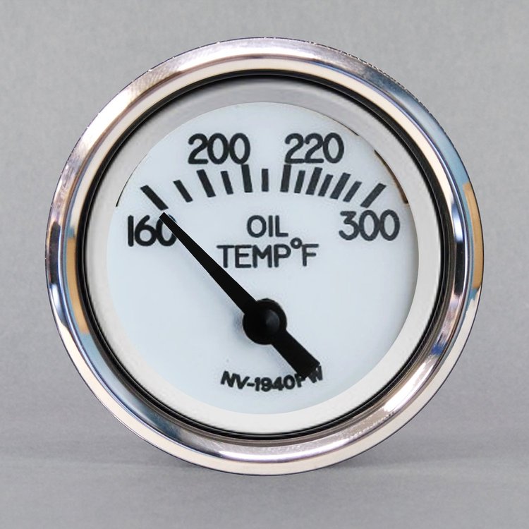 40193-93 1940 Series Oil Temperature Gauge, White, 2-1/16 in.
