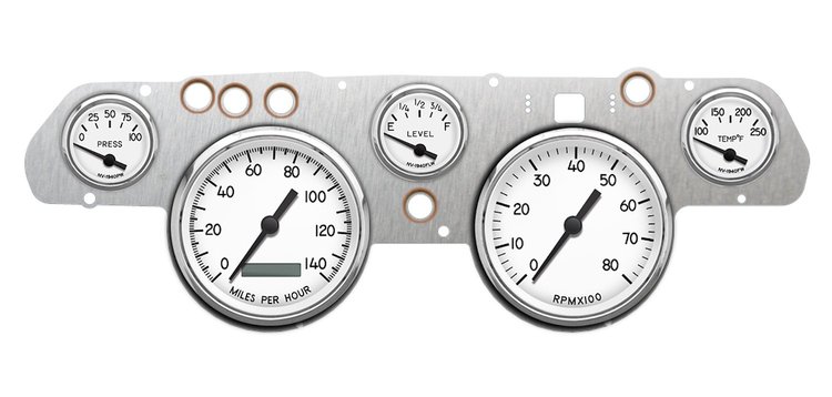 40705-03 1940 Series Direct-Fit Gauge Kit, Ford Mustang 67-68, White