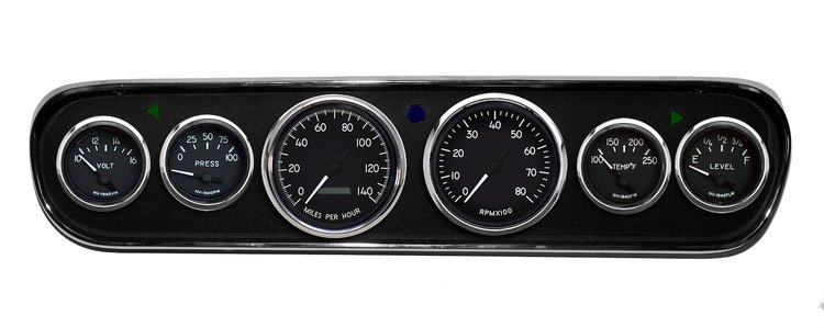 40706-01 1940 Series Direct-Fit Gauge Kit, Ford Mustang 64-66, Black