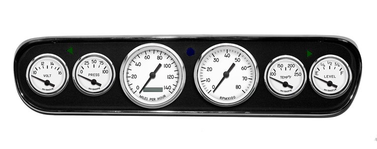 40706-03 1940 Series Direct-Fit Gauge Kit, Ford Mustang 64-66, White