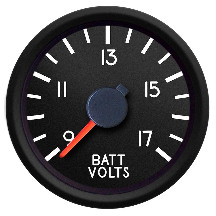 44123-01 Aviator Series Voltmeter, Black