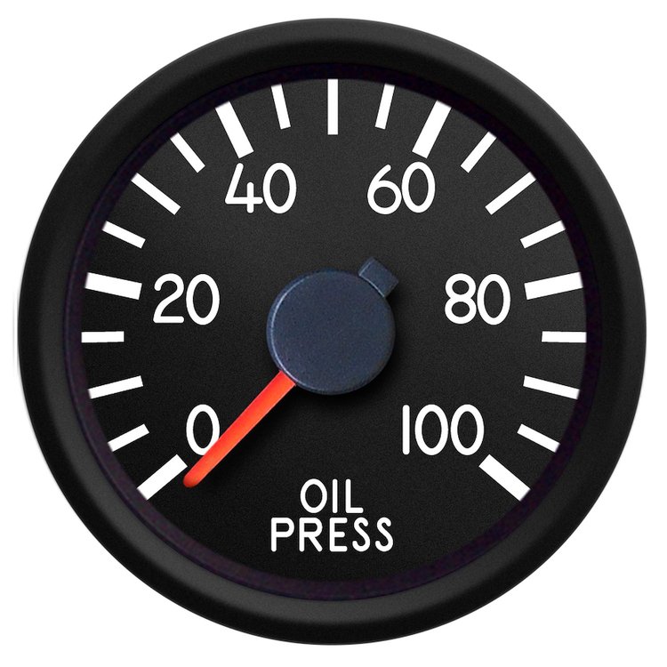 44126-01 Aviator Series Oil Pressure Gauge, Black