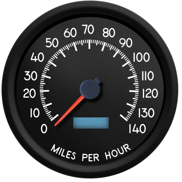 44150-01 Aviator Series Programmable Speedometer, Black, 4-3/8 in., 140 Mph