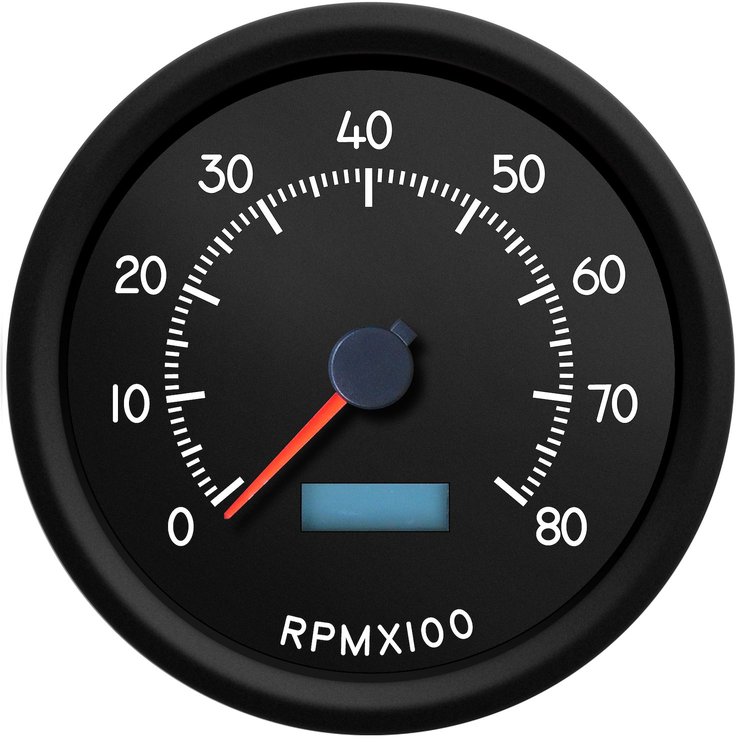 44151-01 Aviator Series Programmable Tachometer, Black, 4-3/8 in.