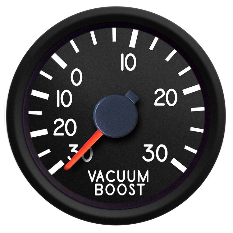 44194-01 Aviator Series Vacuum/Boost Gauge, Black, 2-1/16 in.