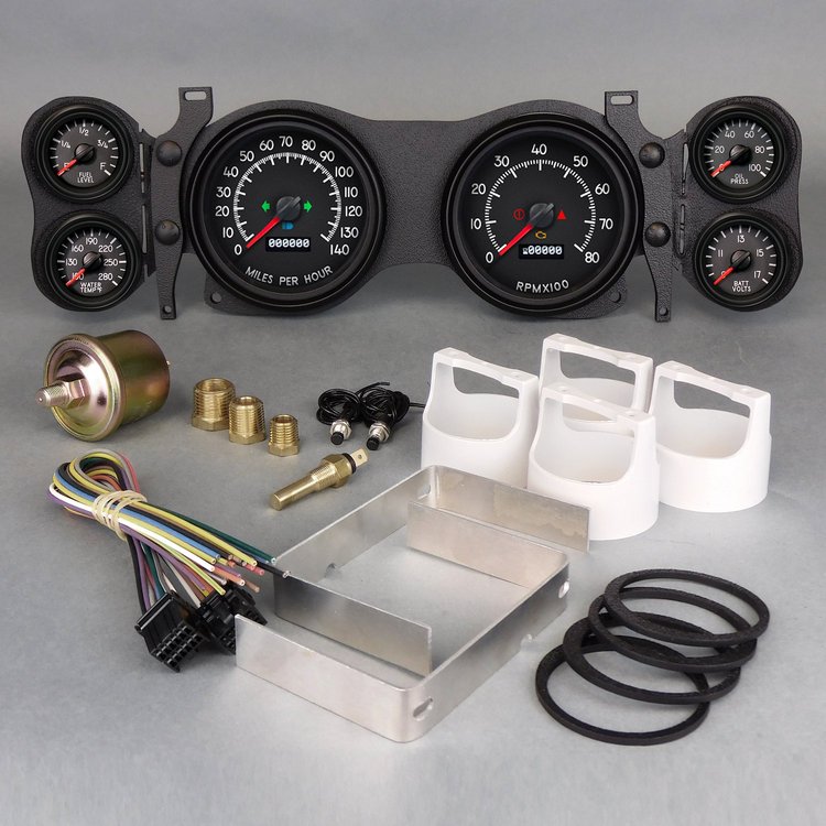 44670-01 Aviator Series Direct-Fit Gauge Kit, Chevy Camaro 70-78, Black