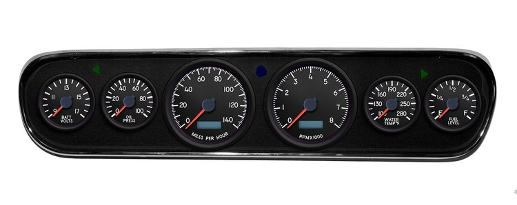 44706-01 Aviator Series Direct-Fit Gauge Kit, Ford Mustang 64-66, Black