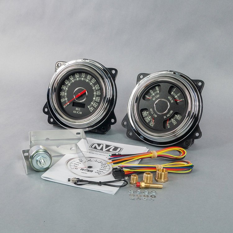 47371-01 Woodward Series Direct-Fit Gauge Kit, Chevy Truck 47-53, Black