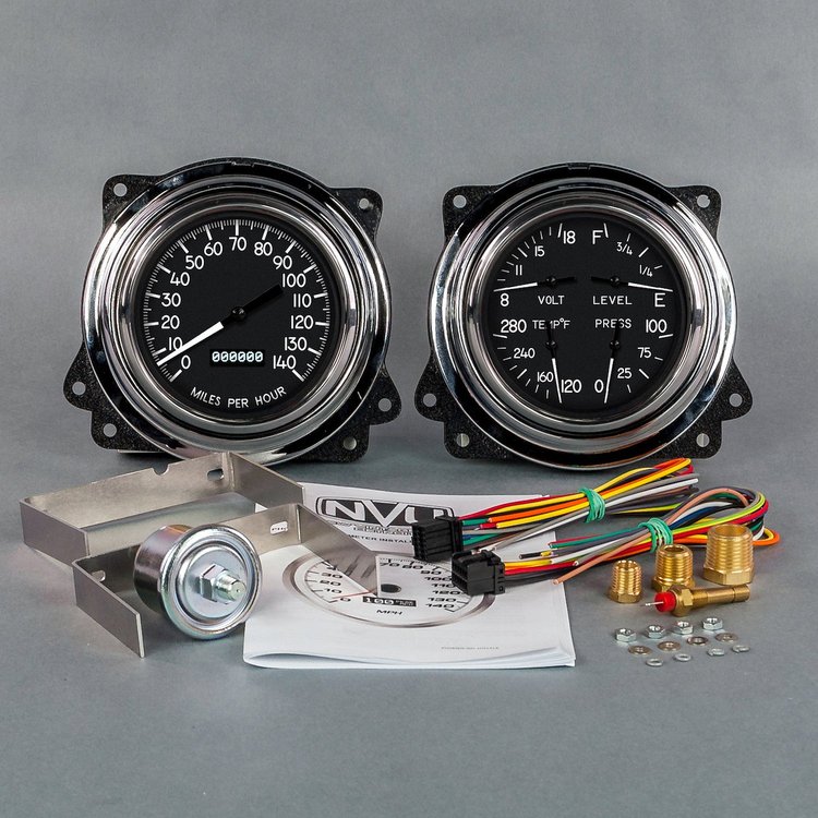 47401-01 1940 Series Direct-Fit Gauge Kit, Chevy Truck 47-53, Black