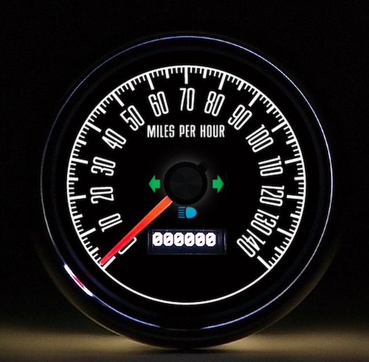 53151-79 M-153 Series Programmable Speedometer, 4-3/8 in., 140 Mph