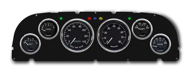 61401-01 1940 Series Direct-Fit Gauge Kit, Chevy Truck 60-63, Black