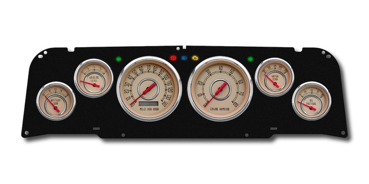 64371-02 Woodward Series Direct-Fit Gauge Kit, Chevy Truck 64-66, Beige