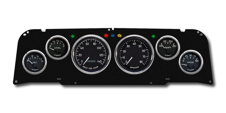 64401-01 1940 Series Direct-Fit Gauge Kit, Chevy Truck 64-66, Black