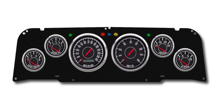 64671-01 1967 Series Direct-Fit Gauge Kit, Chevy Truck 64-66, Black