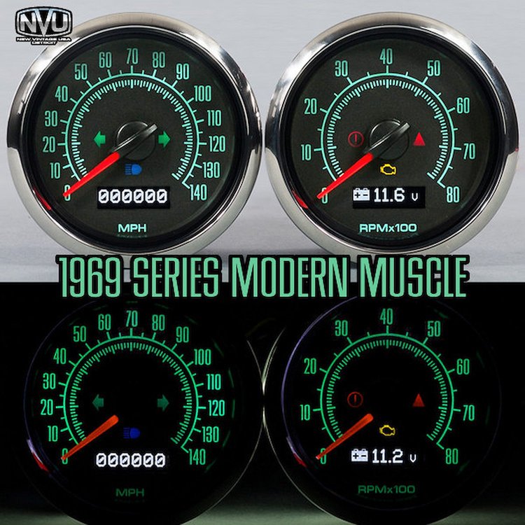 64691-30 1969 Series Direct-Fit Gauge Kit, Chevy Truck 64-66, Black