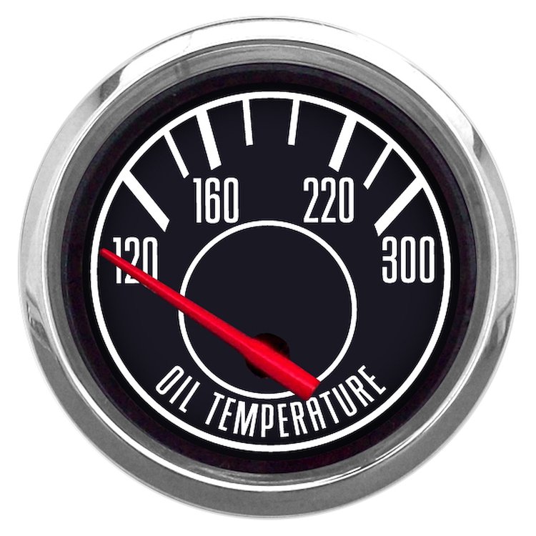 67193-91 Oil Temperature Gauge, Black, 2-1/16 in.