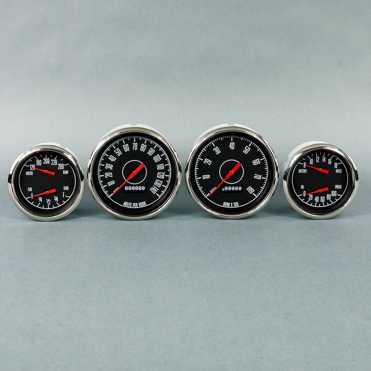 67408-01 1967 Series Direct-Fit Gauge Kit, Ford Mustang 69-70, Black