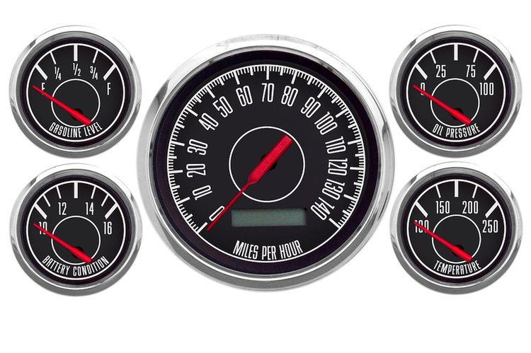 67518-01 1967 Series 6-Gauge Kit, Black
