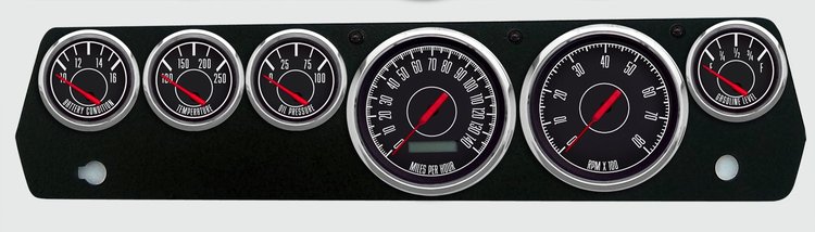 67677-01 1967 Series Direct-Fit Gauge Kit, Chrysler A-Body 67-70, Black