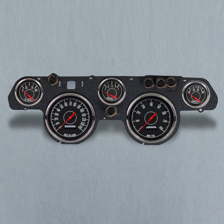 67705-01 1967 Series Direct-Fit Gauge Kit, Ford Mustang 67-68, Black
