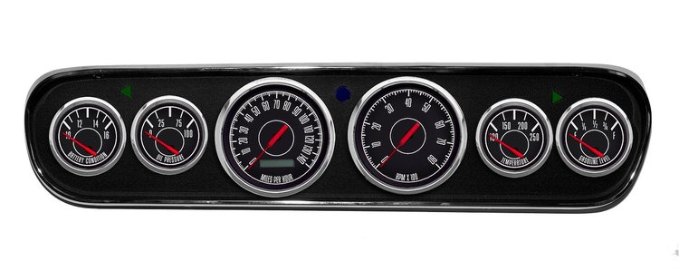 67706-01 1967 Series Direct-Fit Gauge Kit, Ford Mustang 64-66, Black