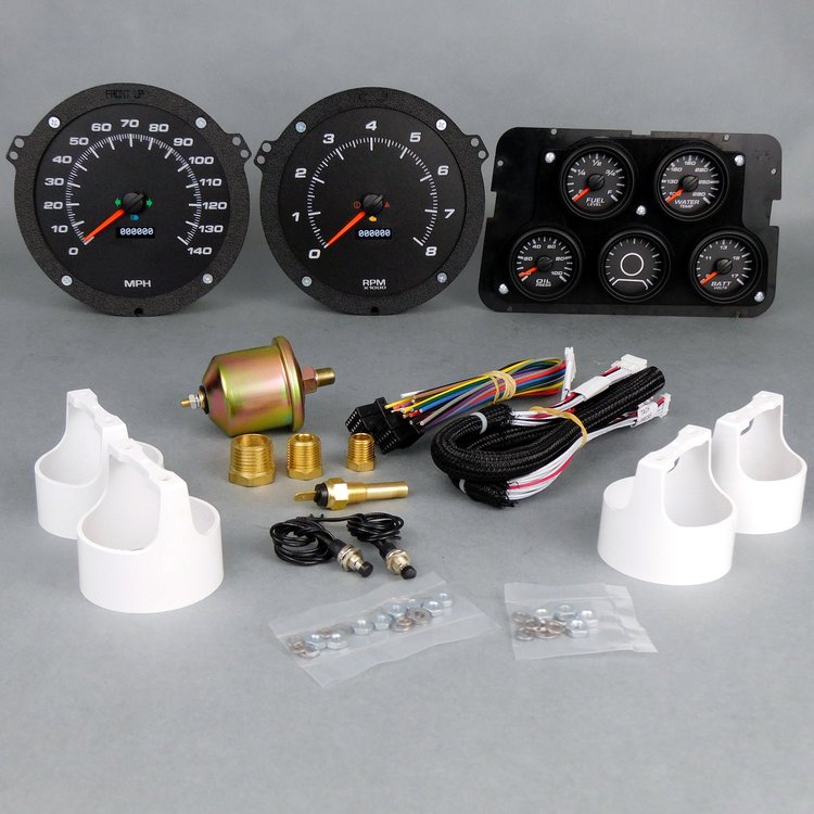 68011-01 Performance Ii Series Direct-Fit Gauge Kit, Chevrolet Corvette, Black