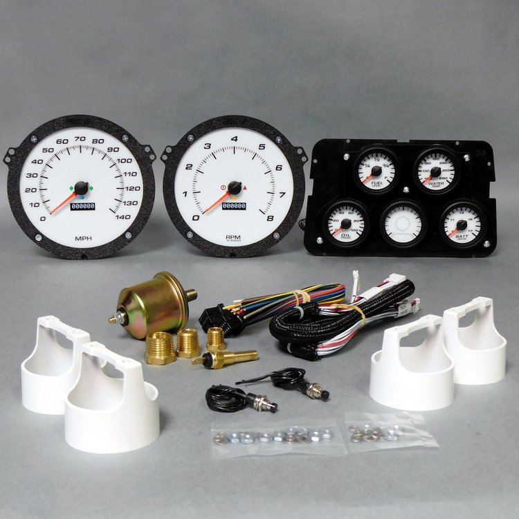 68011-03 Performance Ii Series Direct-Fit Gauge Kit, Chevrolet Corvette, White