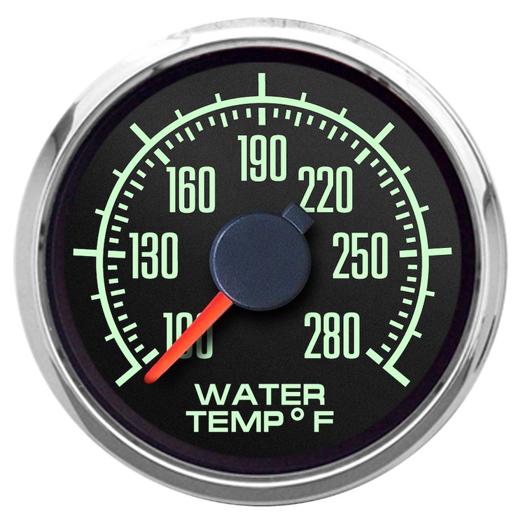 69127-01 1969 Series Water Temperature Gauge, Black