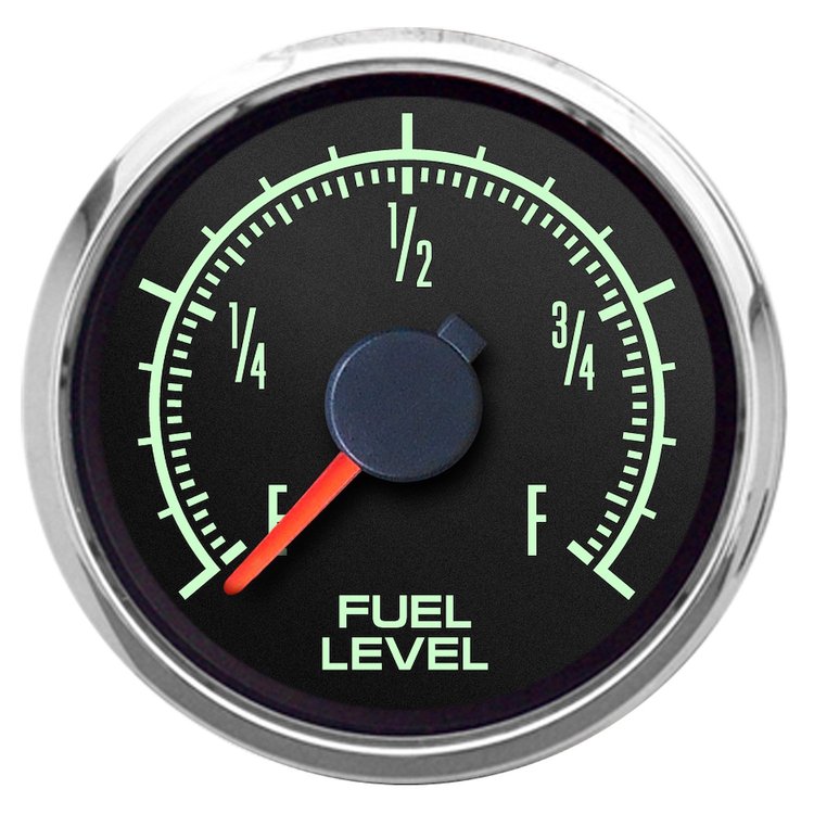 69128-01 1969 Series Fuel Level Gauge, Fuel Gauge, Black