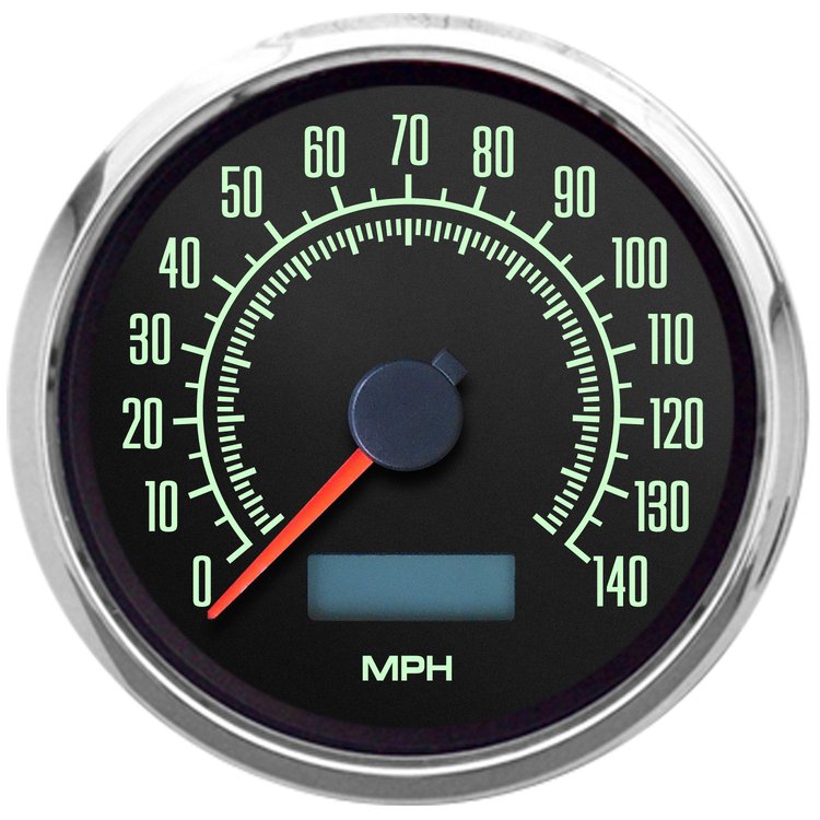 69140-01 1969 Series 6-Gauge Kit, Black, 3-3/8 in.