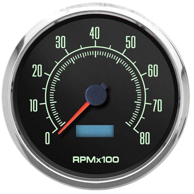 69151-01 1969 Series Programmable Tachometer, Black, 4-3/8 in.