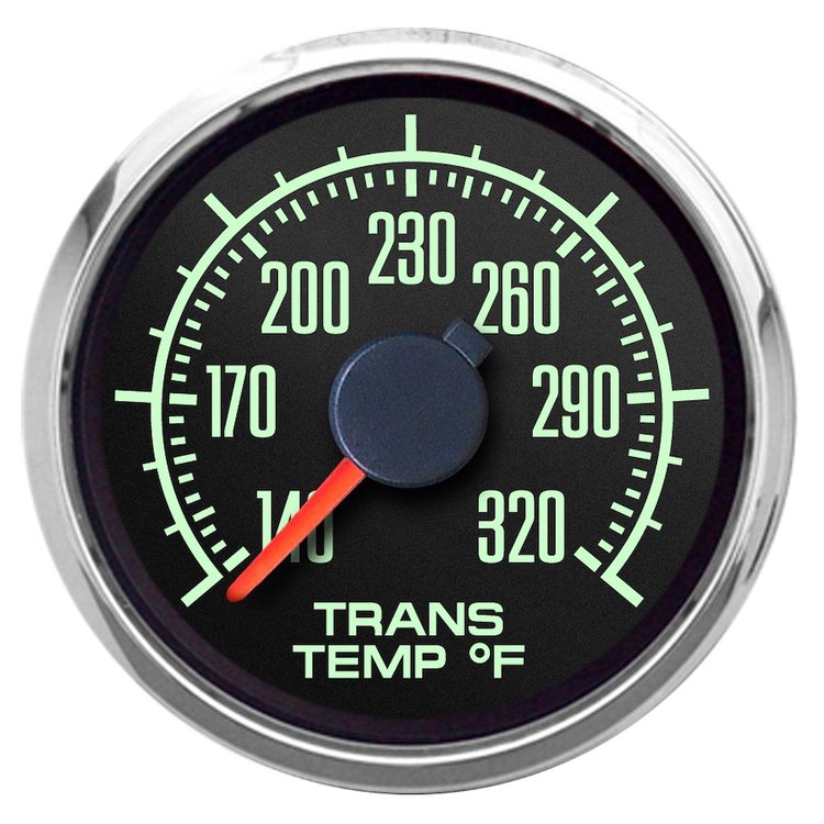 69195-01 1969 Series Transmission Temperature Gauge, Black, 2-1/16 in.